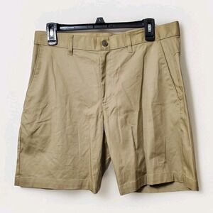 New NWT Fabletics Shorts Mens Size 32 Khaki Brown Performance Stretch High Side‎
